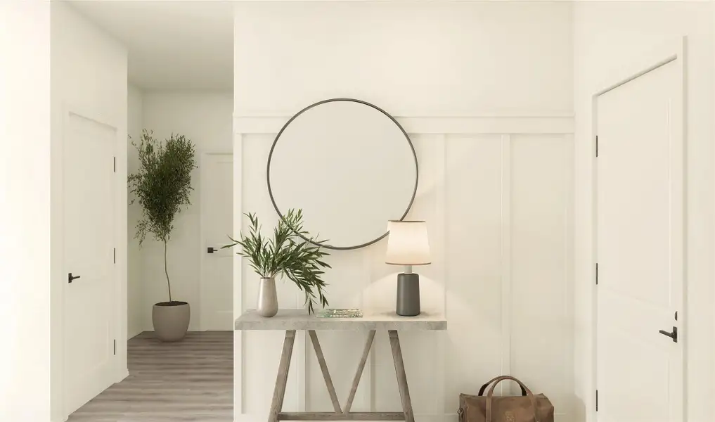 Welcoming foyer with feature wall (*Artist rendering used for illustration purposes only.) Welcoming foyer with feature wall (*Artist rendering used for illustration purposes only.)