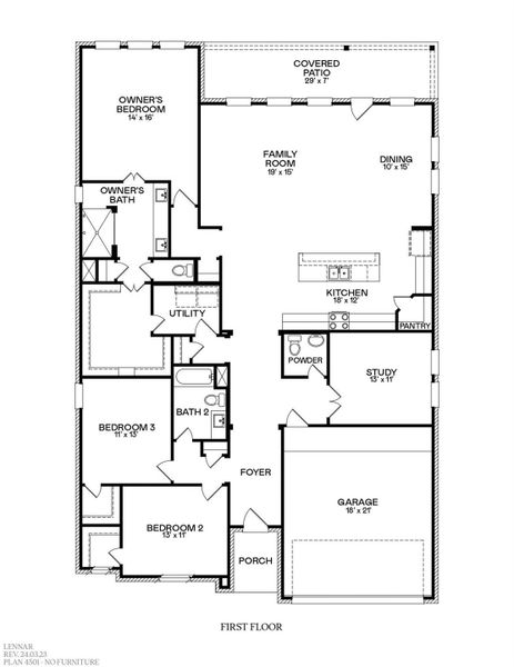 2D floor plan layout of this home in Scotts Bend, Baytown, TX (Image 2).