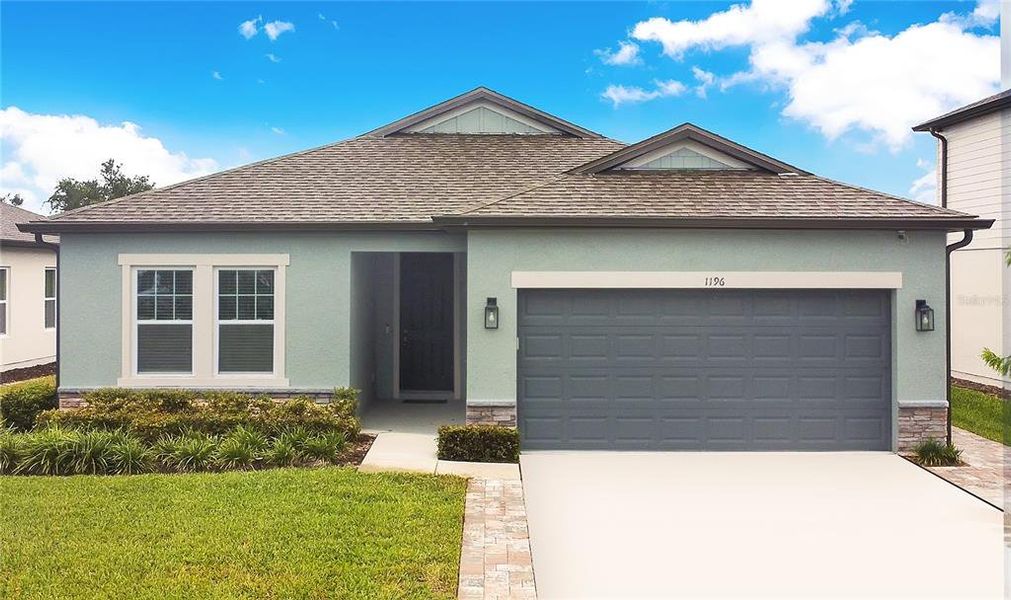 Front exterior of a new home in , Deltona, FL, highlighting curb appeal (Image 22).