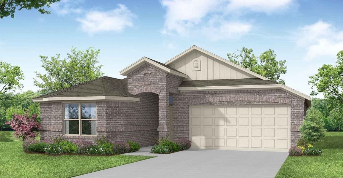 Representative exterior photo of a completed home built from the Boston by Impression Homes in Terra Vella, Haslet, TX (Image 12).