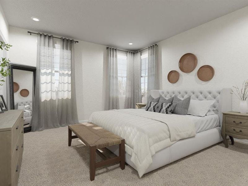 Relax in your spacious owner`s suite with large walk-in wardrobe and en-suite owner`s bath. (Artists` rendering of the Capri) Relax in your spacious owner`s suite with large walk-in wardrobe and en-suite owner`s bath. (Artists` rendering of the Capri)