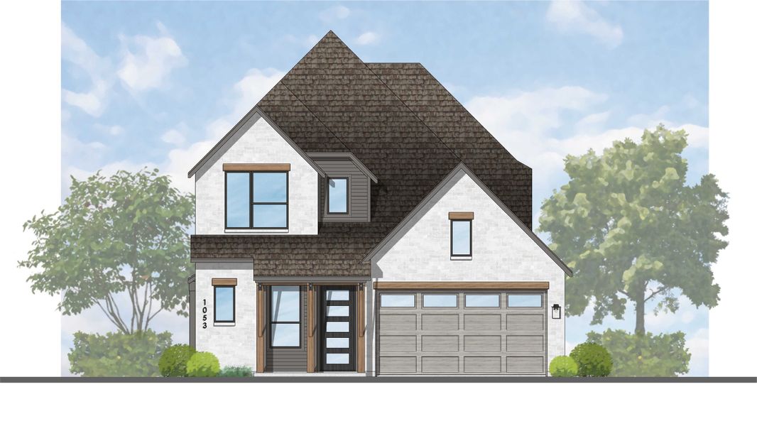 Representative rendering of the exterior for the Martin Plan by Highland Homes (Image 2). Representative rendering of the exterior for the Martin Plan by Highland Homes (Image 2).