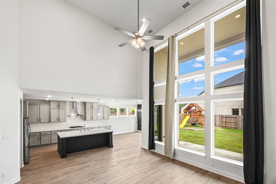 High ceilings and generous natural lighting.