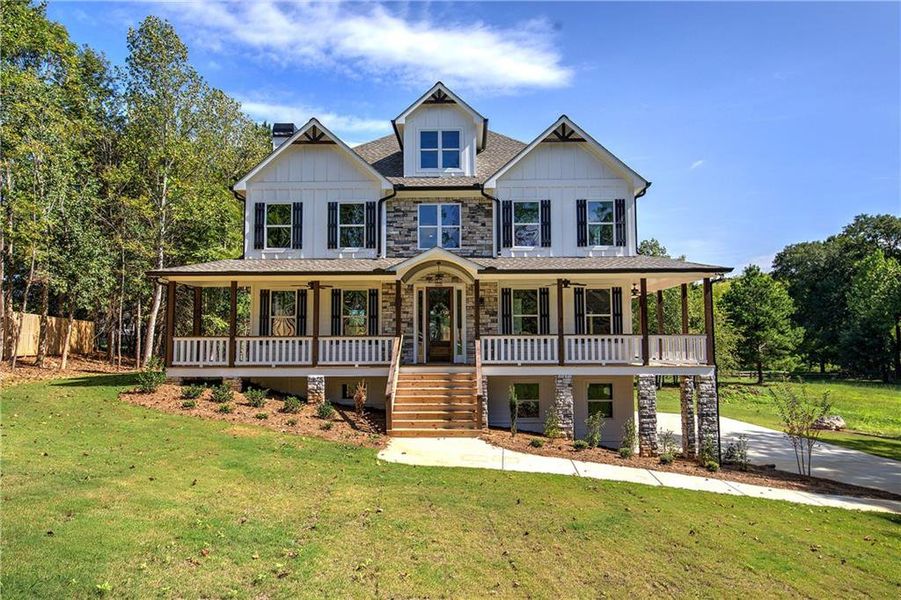 Front exterior of a new home in , Euharlee, GA, highlighting curb appeal (Image 23).