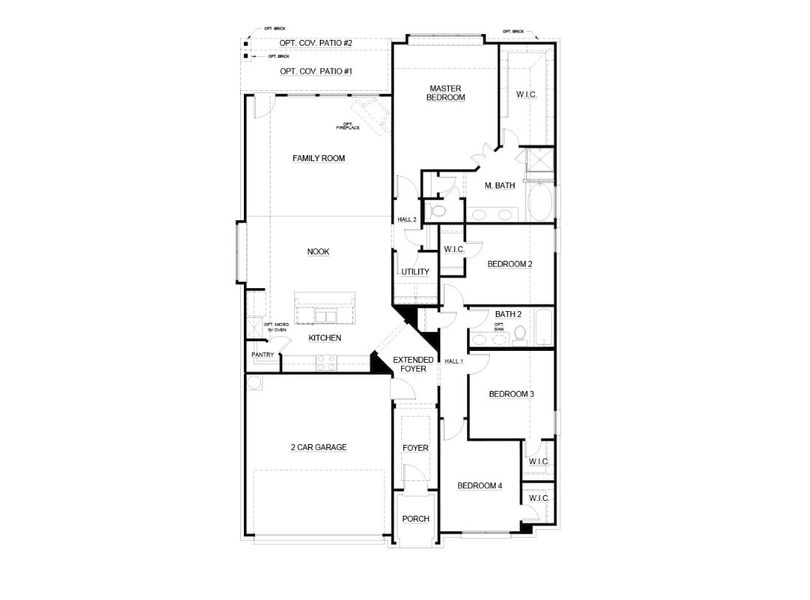 2D floor plan layout for the Concept 1937 by Landsea Homes in Waterford Park, Weatherford, TX (Image 5). 2D floor plan layout for the Concept 1937 by Landsea Homes in Waterford Park, Weatherford, TX (Image 5).