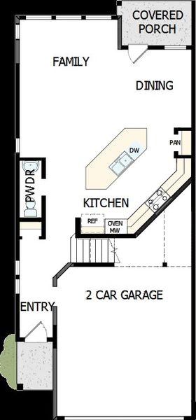 2D floor plan layout of this home in Trails at Waterside - Garden Series, Fort Worth, TX (Image 5).