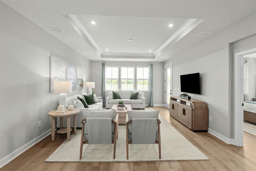 Representative furnished interior of a home built from the Geneva by Ryan Homes in Sea Trail, Sunset Beach (Image 7).