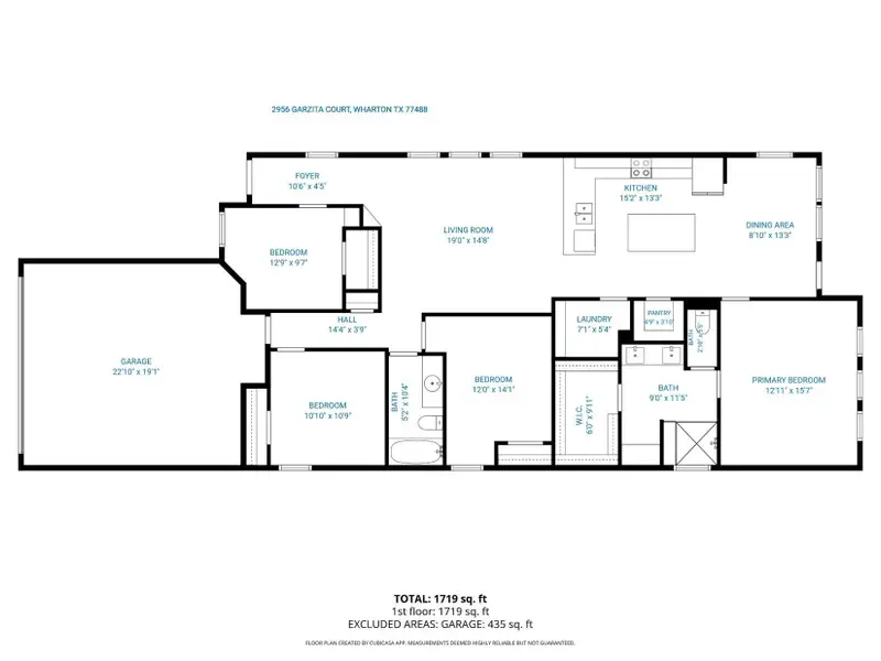 2D floor plan layout of this home in , Wharton, TX (Image 4). 2D floor plan layout of this home in , Wharton, TX (Image 4).