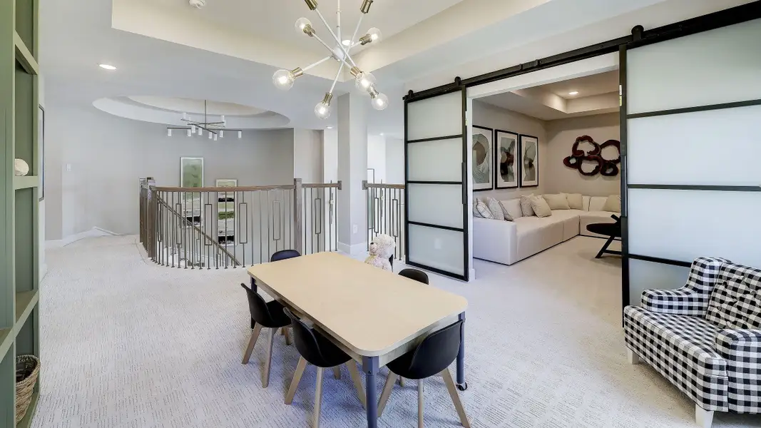 Furnished interior view inside a new home in Meridiana, Manvel (Image 4). Furnished interior view inside a new home in Meridiana, Manvel (Image 4).