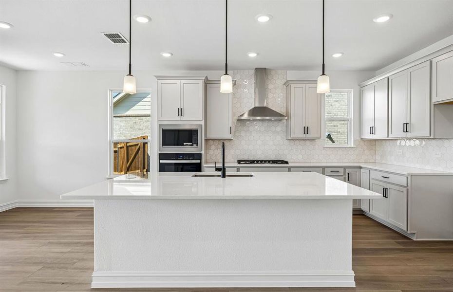 Abundant cabinet space in kitchen