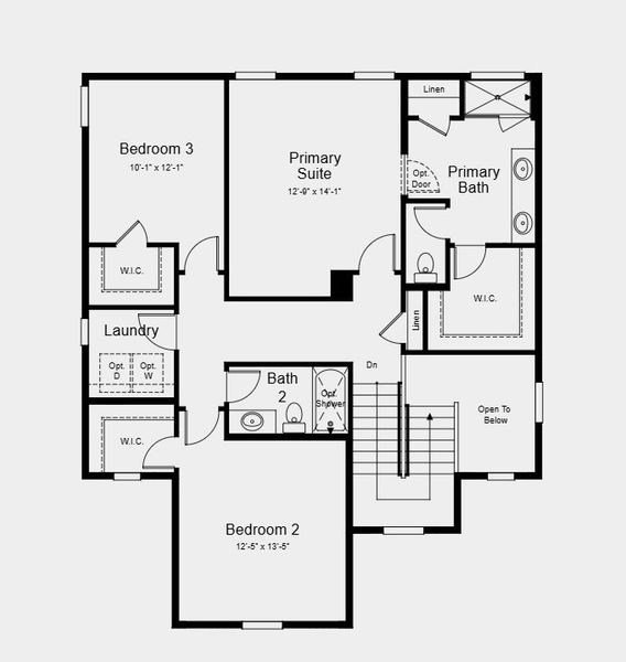2D floor plan layout for the Gray by Taylor Morrison in The Aurora Highlands Town Collection, Aurora, CO (Image 3).