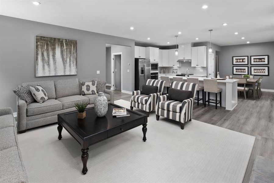 Representative furnished interior of a home built from the Roanoke by Ryan Homes in Backwoods Farms, Moyock (Image 7). Representative furnished interior of a home built from the Roanoke by Ryan Homes in Backwoods Farms, Moyock (Image 7).