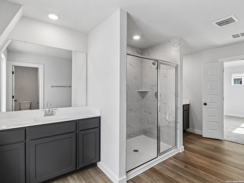 Furnished interior view inside a new home in Fairway Crossing, Converse (Image 11).