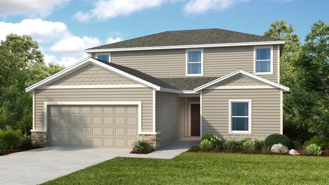 Representative exterior photo of a completed home built from the Cardinal by Taylor Morrison in Coopers Meadow, Jacksonville, FL (Image 3). Representative exterior photo of a completed home built from the Cardinal by Taylor Morrison in Coopers Meadow, Jacksonville, FL (Image 3).