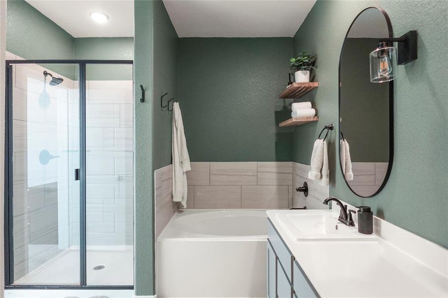 Furnished interior view inside a new home in Keeneland 40s, Aubrey (Image 9).