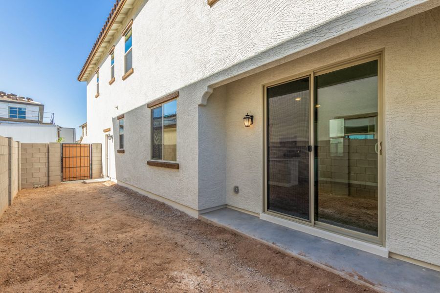 Exterior details and patio area of a home in Solvida at Estrella, Goodyear (Image 4).