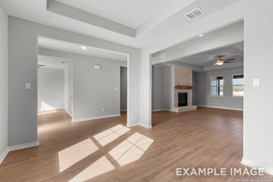 Representative unfurnished interior of a home built from the The Oxford F by Davidson Homes LLC in Potranco Oaks, Castroville (Image 17). Representative unfurnished interior of a home built from the The Oxford F by Davidson Homes LLC in Potranco Oaks, Castroville (Image 17).