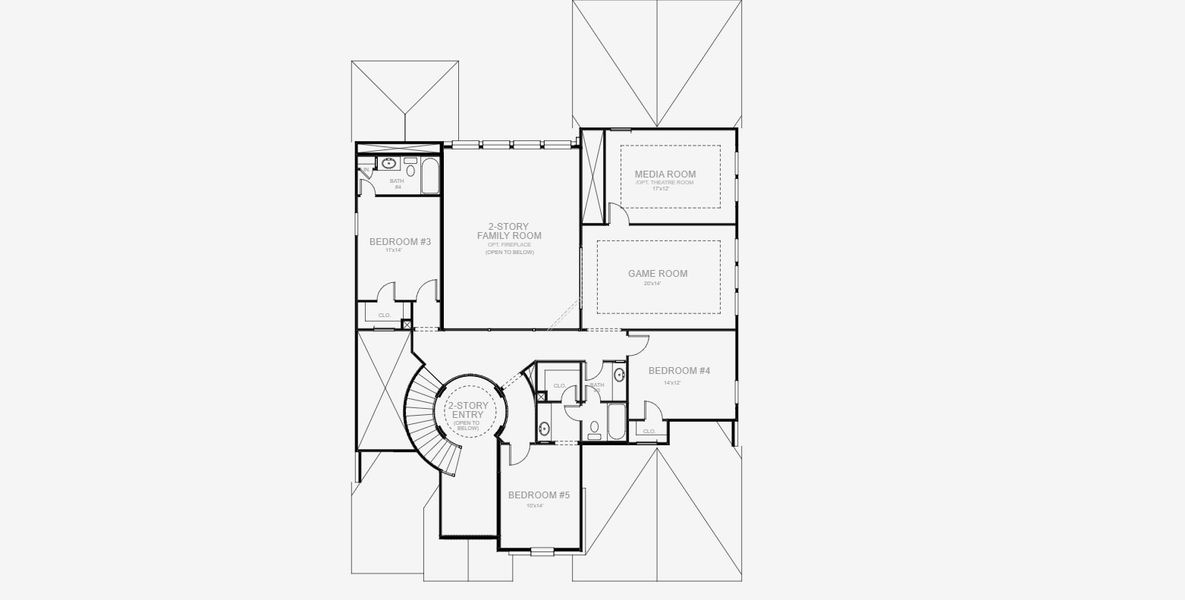 2D floor plan layout for the 4016W by Perry Homes in Lakes of Cane Island, Katy, TX (Image 4).