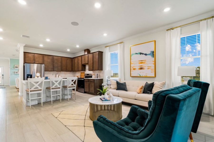 Representative furnished interior of a home built from the Jensen by Holiday Builders in Spirit Of Sebastian, Sebastian (Image 7). Representative furnished interior of a home built from the Jensen by Holiday Builders in Spirit Of Sebastian, Sebastian (Image 7).