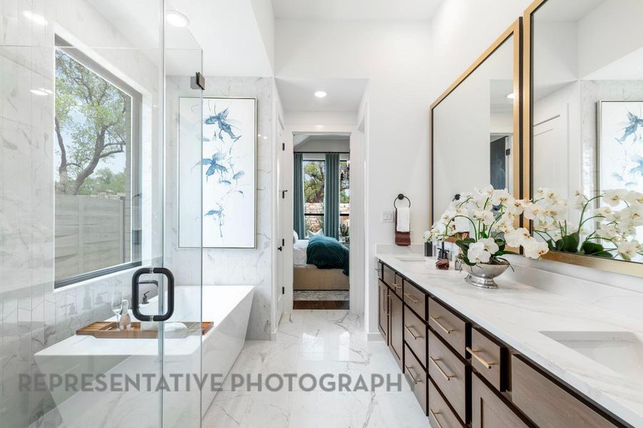 Furnished interior view inside a new home in 6 Creeks at Waterridge: 55ft. lots, Kyle (Image 16). Furnished interior view inside a new home in 6 Creeks at Waterridge: 55ft. lots, Kyle (Image 16).