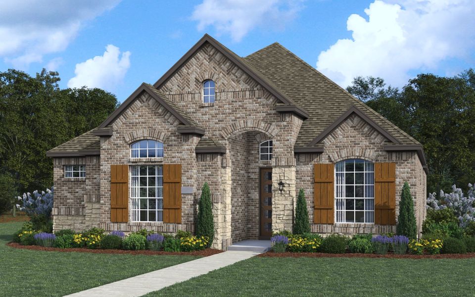 Representative exterior photo of a completed home built from the Bonham by Chesmar Homes in Talia, Mesquite, TX (Image 2).
