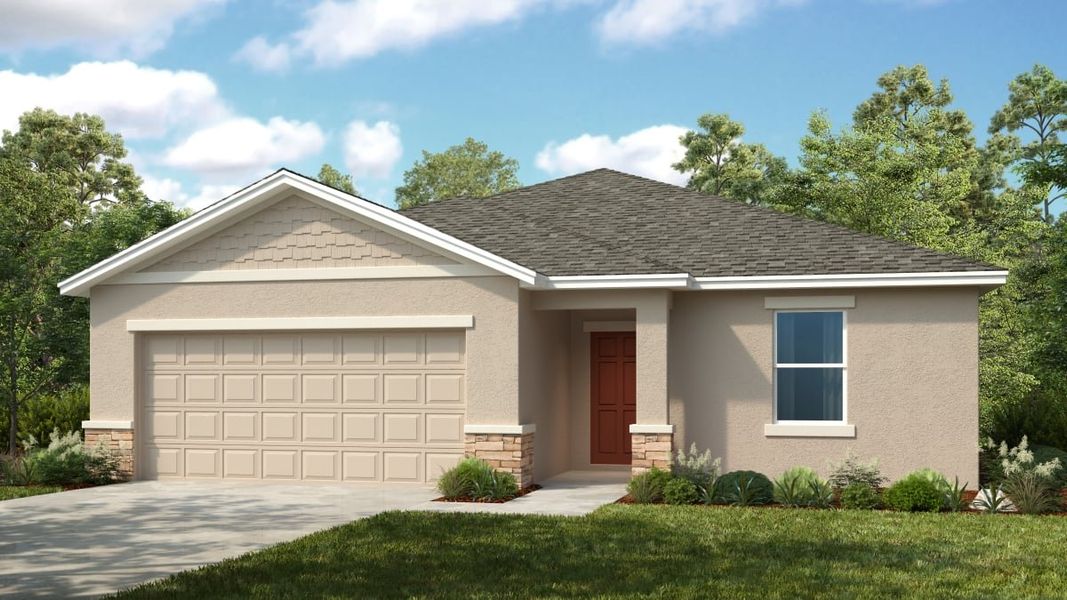 Representative exterior photo of a completed home built from the Hummingbird by Taylor Morrison in Palm Wind, Hudson, FL (Image 3).