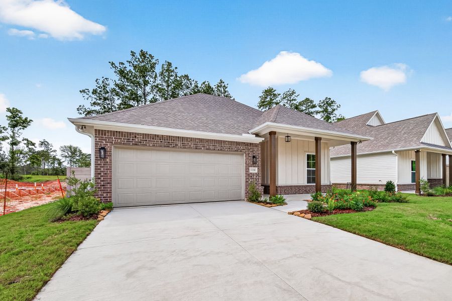 Front exterior of a new home in Two Step Farm, Montgomery, TX, highlighting curb appeal (Image 19).