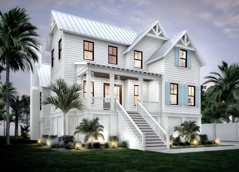 Front exterior of a new home in , Sullivan's Island, SC, highlighting curb appeal (Image 2). Front exterior of a new home in , Sullivan's Island, SC, highlighting curb appeal (Image 2).