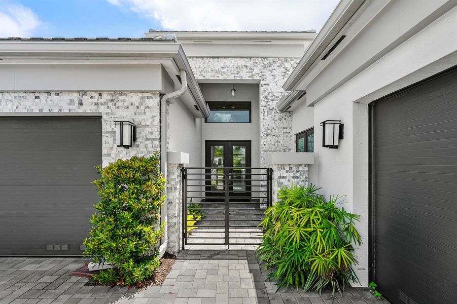 Front Gate & Glass Double Door Entry Front Gate & Glass Double Door Entry