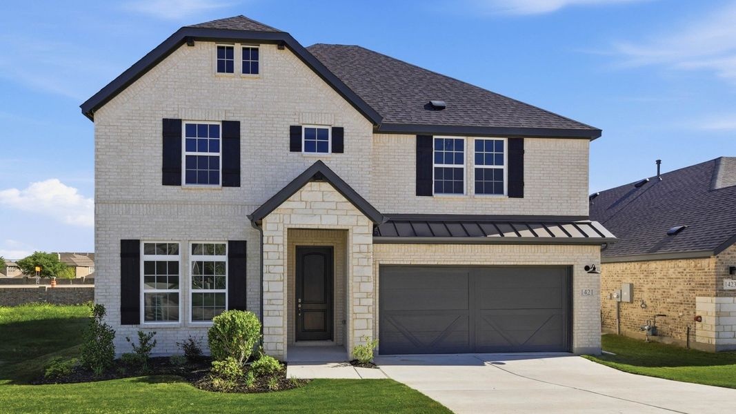 Front exterior of a new home in Green Oaks Preserve, Arlington, TX, highlighting curb appeal (Image 22). Front exterior of a new home in Green Oaks Preserve, Arlington, TX, highlighting curb appeal (Image 22).