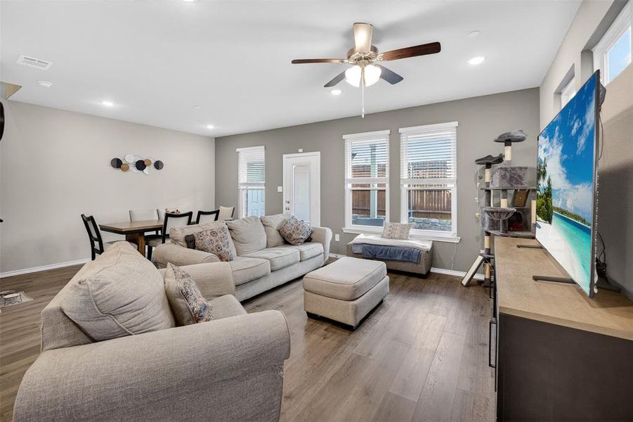 LIVING ROOM OPEN TO DINING ROOM