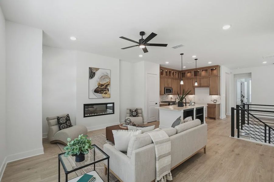 Furnished interior view inside a new home in Centero at Stone Oak, San Antonio (Image 8).