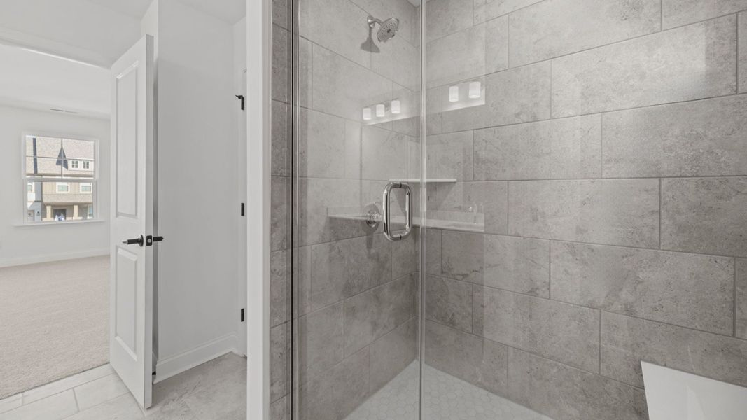 The Burton Plan by DRB homes at Lakeside Glen, in York SC - Primary Bathroom