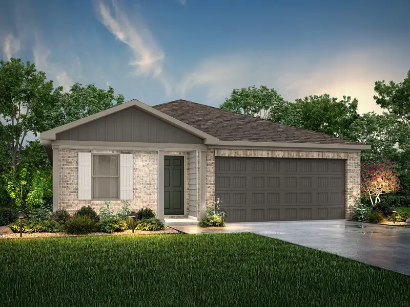 Representative exterior photo of a completed home built from the Washington by National HomeCorp in The Quarry, Cuero, TX (Image 24). Representative exterior photo of a completed home built from the Washington by National HomeCorp in The Quarry, Cuero, TX (Image 24).