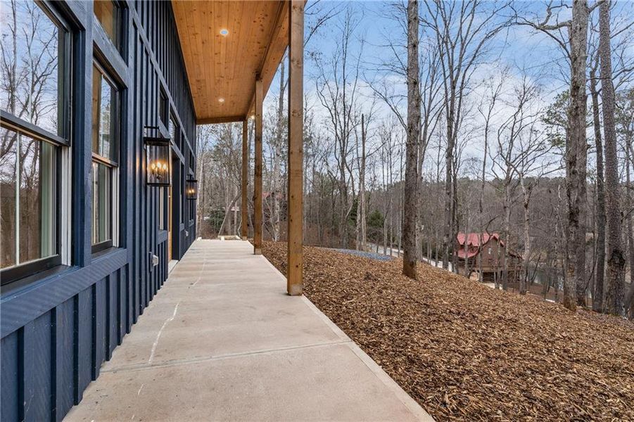 Exterior details and patio area of a home in , Ellijay (Image 29).