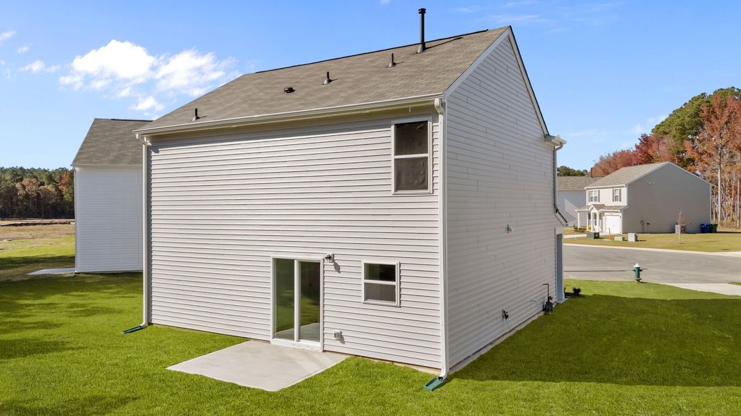Exterior details and patio area of a home in Jetstream Park, Wilson (Image 20).