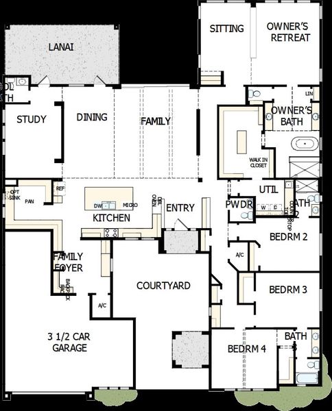 2D floor plan layout of this home in Coral Ridge at Seabrook 80’, Ponte Vedra, FL (Image 2). 2D floor plan layout of this home in Coral Ridge at Seabrook 80’, Ponte Vedra, FL (Image 2).