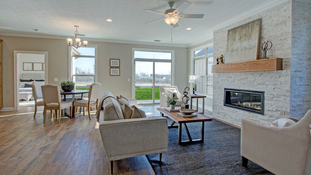 Representative furnished interior of a home built from the Capri by Epcon Communities in Lakeside at Millican Reserve, College Station (Image 6).
