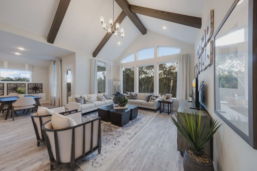 Representative furnished interior of a home built from the Hampton by Chesmar Homes in Esperanza 50's, Boerne (Image 7).