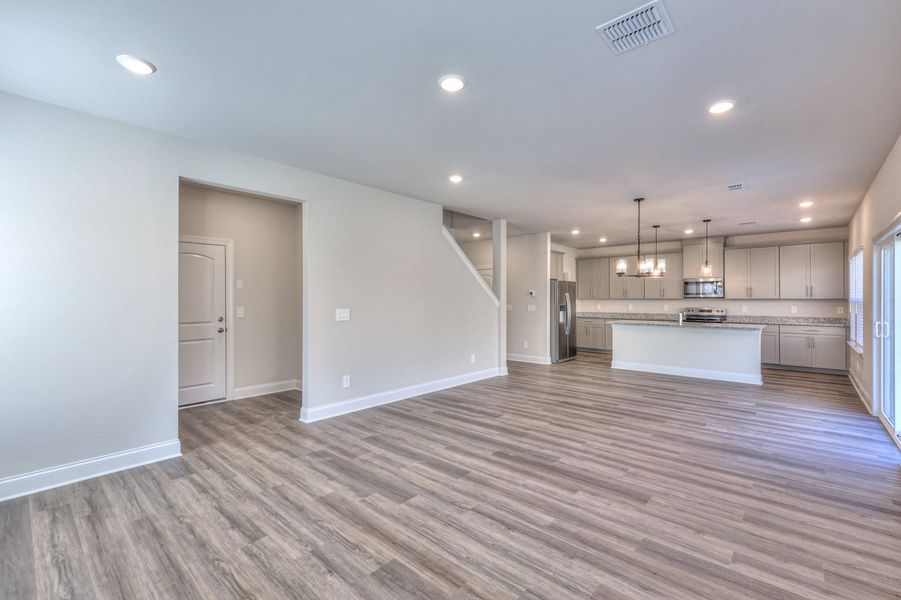 Spend family movie nights in the spacious great room.