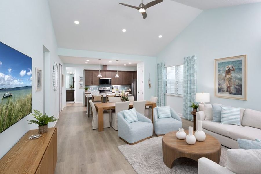 Representative furnished interior of a home built from the Mango by Minto Communities in Latitude Margaritaville Watersound, Panama City Beach (Image 9). Representative furnished interior of a home built from the Mango by Minto Communities in Latitude Margaritaville Watersound, Panama City Beach (Image 9).