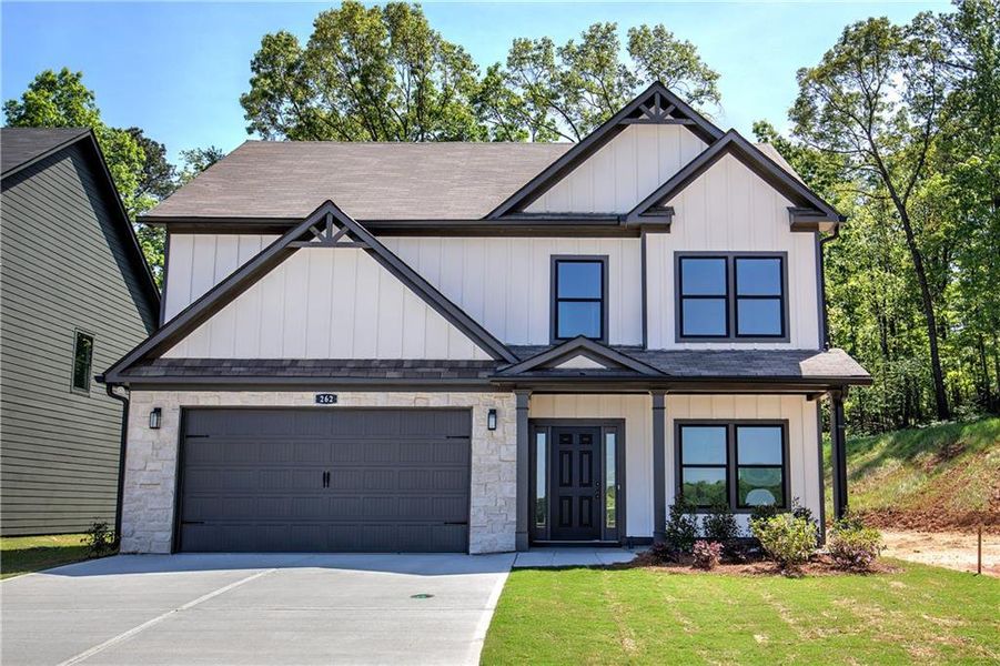 Front exterior of a new home in , Cartersville, GA, highlighting curb appeal (Image 19).