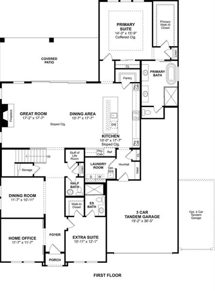 The Stirling floor plan by K. Hovnanian Homes. 1st Floor Shown. *Prices, plans, dimensions, features, specifications, materials, and availability of homes or communities are subject to change without notice or obligation.
