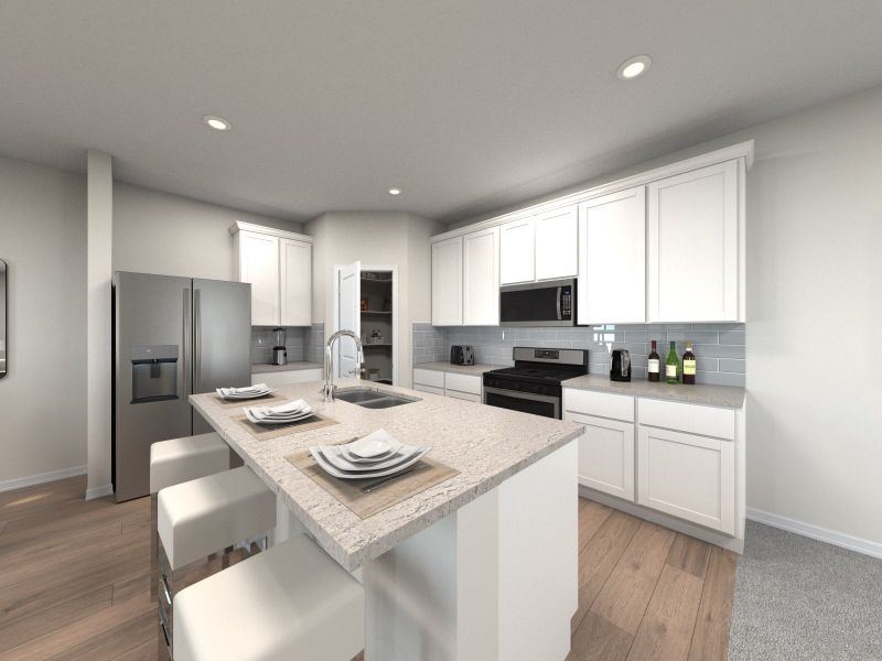 Furnished interior view inside a new home in Butler Farms - Americana Collection, Liberty Hill (Image 3). Furnished interior view inside a new home in Butler Farms - Americana Collection, Liberty Hill (Image 3).