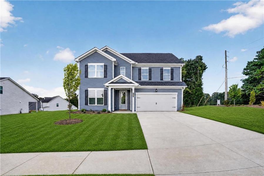 Front exterior of a new home in Austin Ridge, Commerce, GA, highlighting curb appeal (Image 21). Front exterior of a new home in Austin Ridge, Commerce, GA, highlighting curb appeal (Image 21).