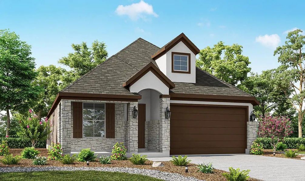 Front exterior of a new home in Chambers Creek, Willis, TX, highlighting curb appeal (Image 2). Front exterior of a new home in Chambers Creek, Willis, TX, highlighting curb appeal (Image 2).