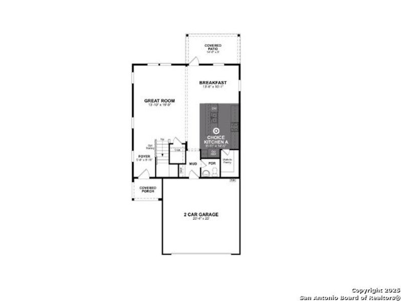 2D floor plan layout of this home in Veranda: Classic, San Antonio, TX (Image 6).