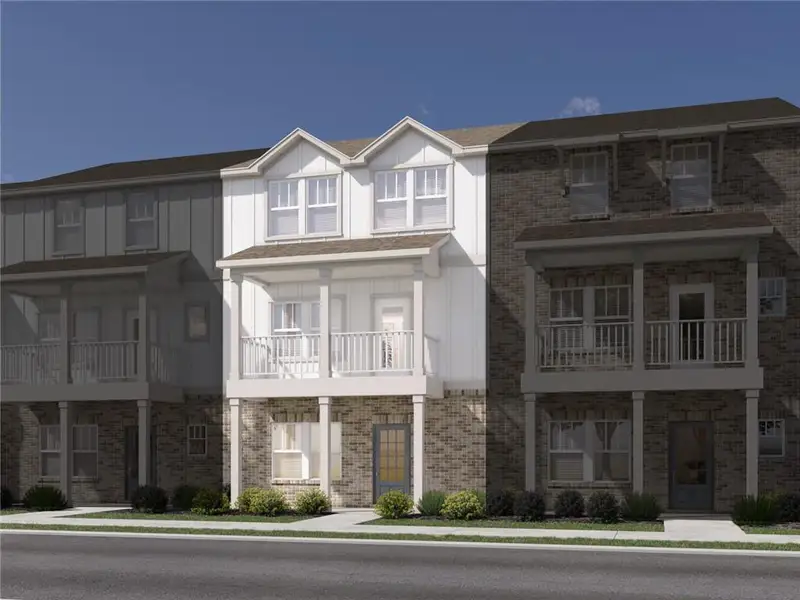 Front exterior of a new home in , Lawrenceville, GA, highlighting curb appeal (Image 29).