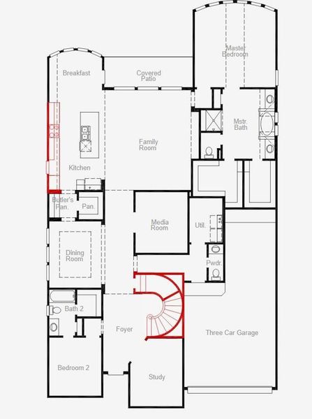 2D floor plan layout of this home in Bridgeland, Cypress, TX (Image 3).