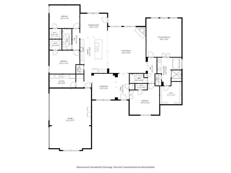 2D floor plan layout of this home in Vista Oaks Estates, Royse City, TX (Image 5).